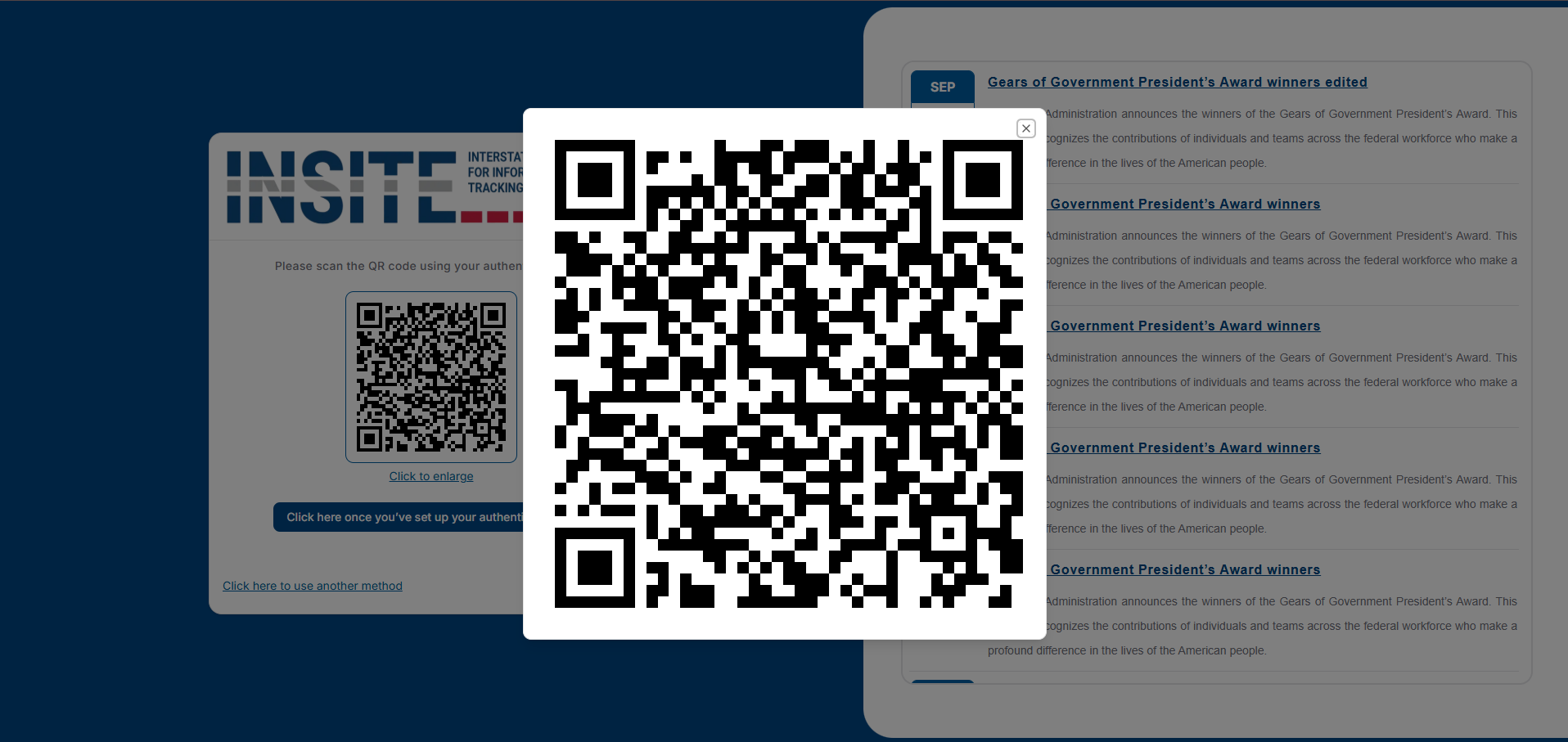MFA Enrollment QR Code